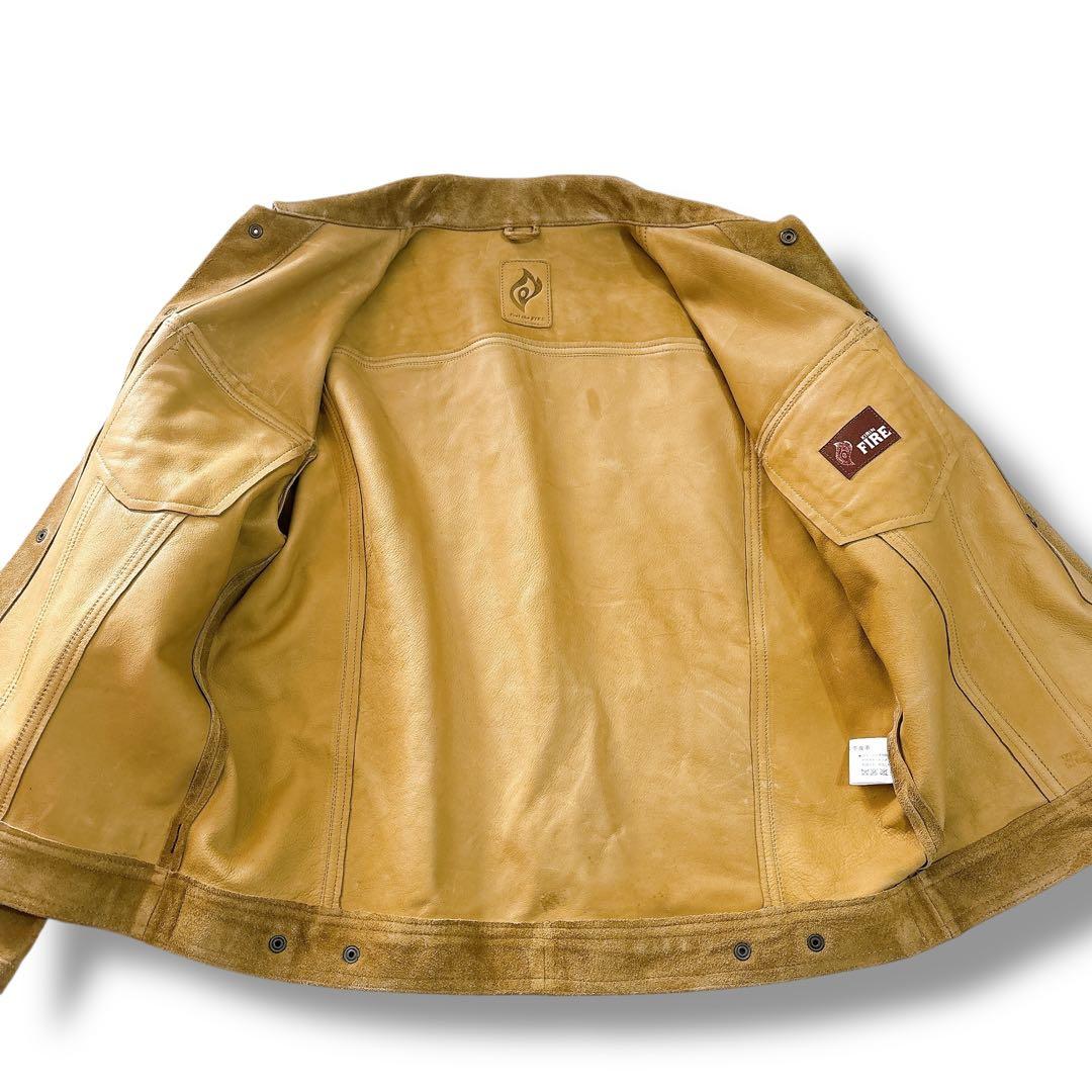 KIRIN FIRE スエード 牛革 レザー トラッカージャケット L相当
