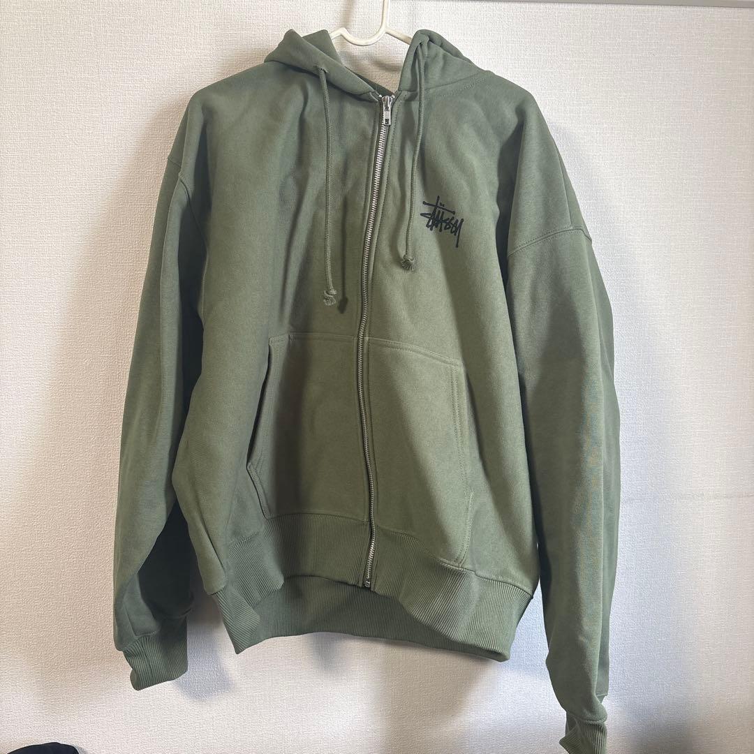STUSSY ジップパーカ カーキ サイズM