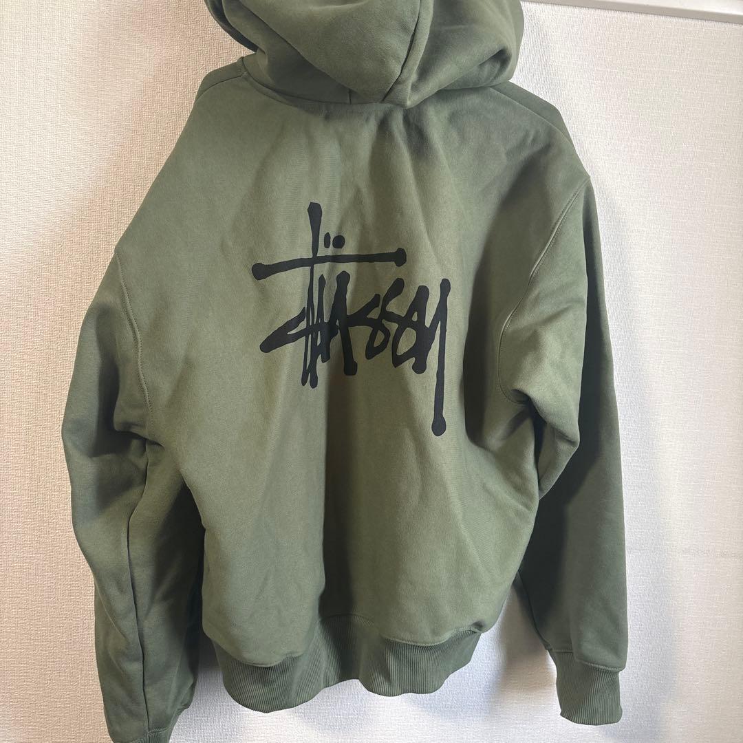 STUSSY ジップパーカ カーキ サイズM