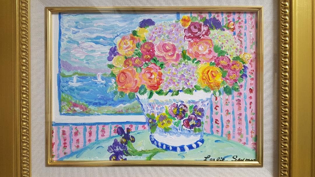 【真作】レスリーセイヤー　油彩　4号