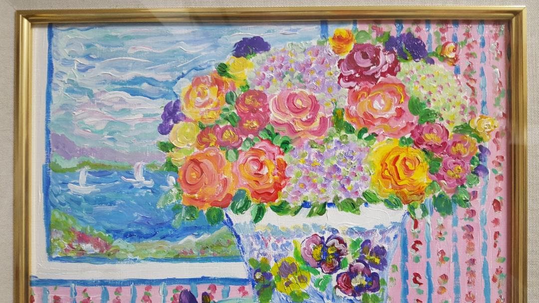 【真作】レスリーセイヤー　油彩　4号