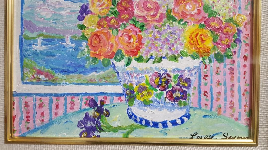 【真作】レスリーセイヤー　油彩　4号