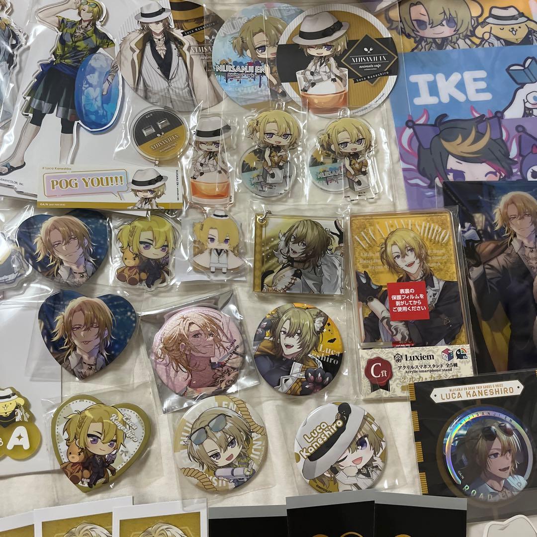 にじさんじENルカカネシロ グッズ47点まとめ売りアクスタ 缶バッジ ぬいぐるみ