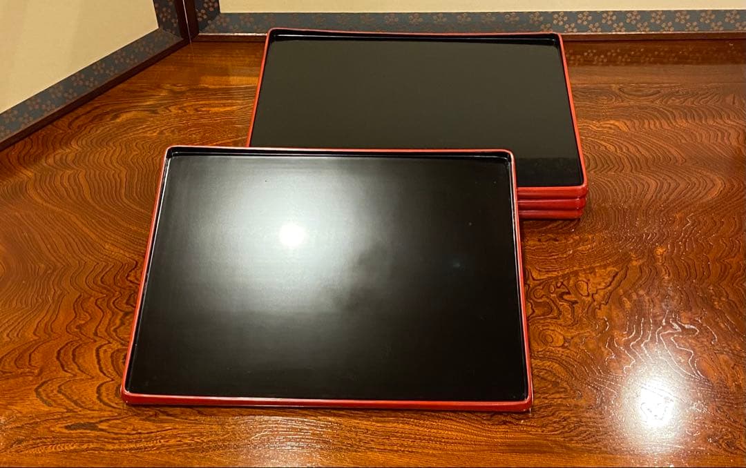 輪島塗　卓上膳　四客　龍作　天然木　共箱　M246