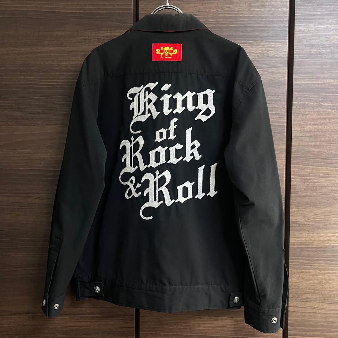 クリームソーダ ワークジャケット ボーリングシャツ L 黒ドクロボタン 35周年