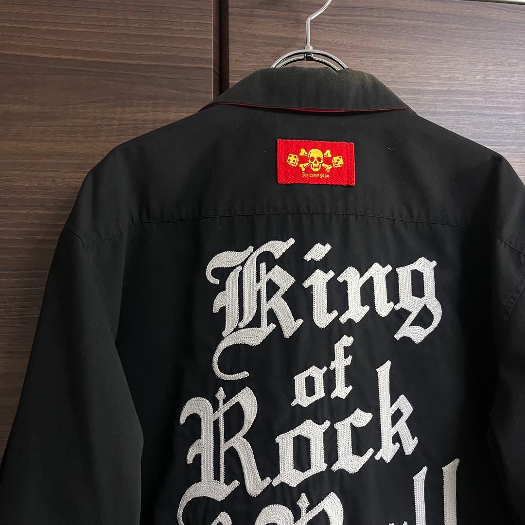 クリームソーダ ワークジャケット ボーリングシャツ L 黒ドクロボタン 35周年