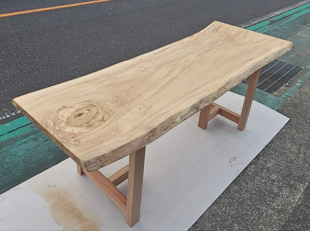 柳　一枚板　ダイニング　テーブル　特大　リビング　ローテーブル