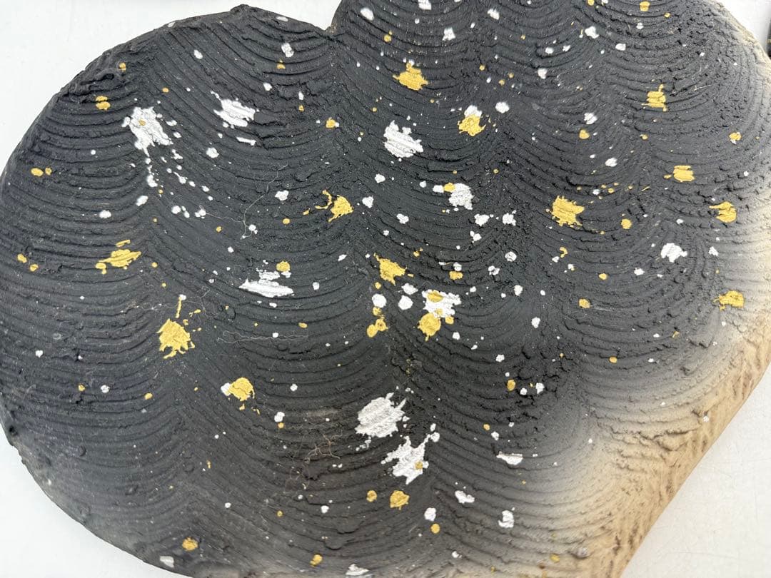 坂田甚内作　黒陶金彩　ハート型皿4点　送料込み250606