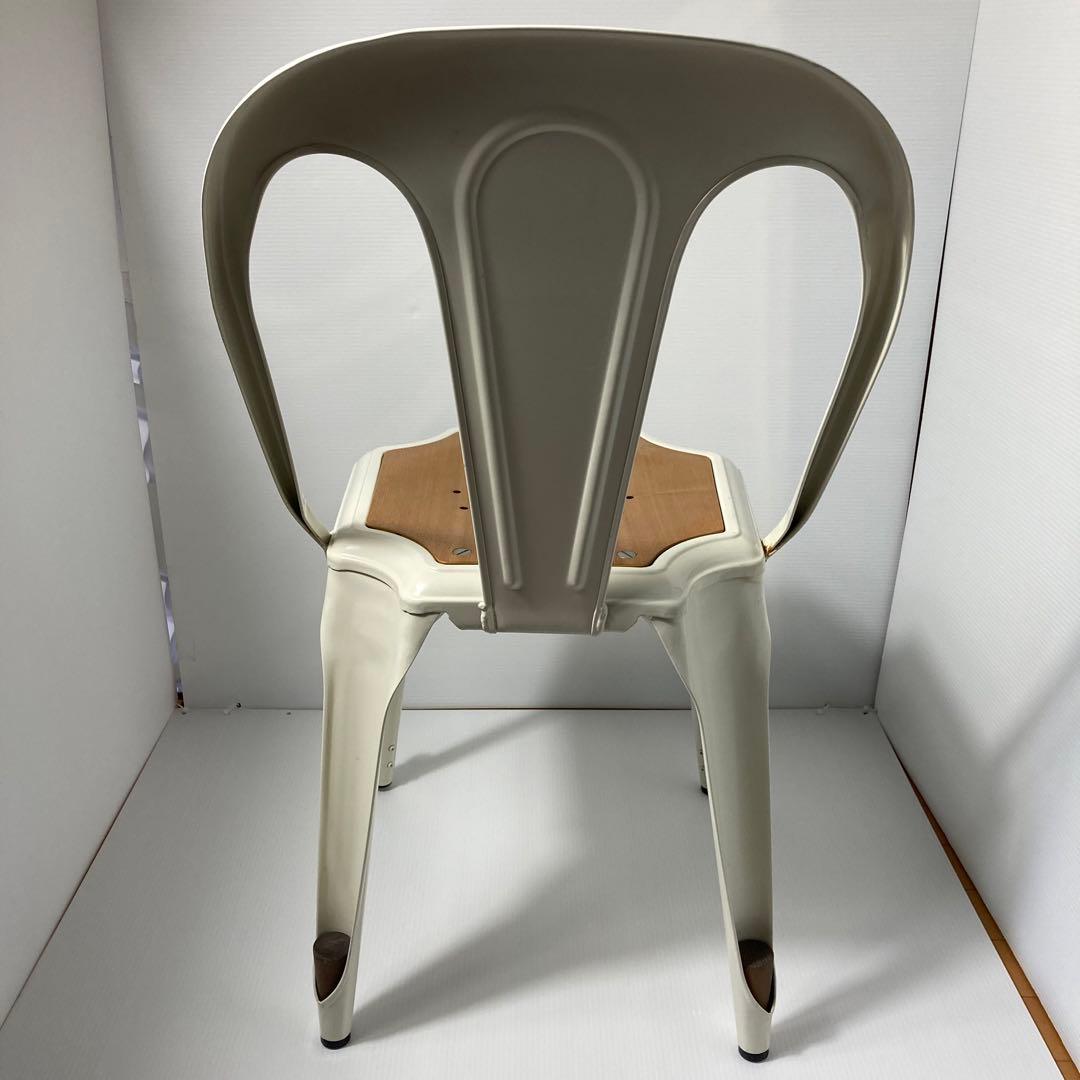 インダストリアル 椅子 鉄脚アンティーク　ホワイト　ブラック　2個セット