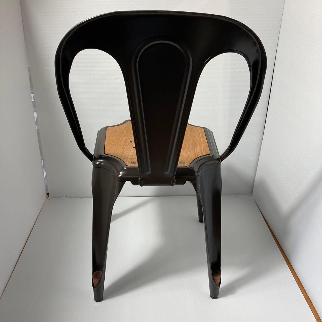 インダストリアル 椅子 鉄脚アンティーク　ホワイト　ブラック　2個セット