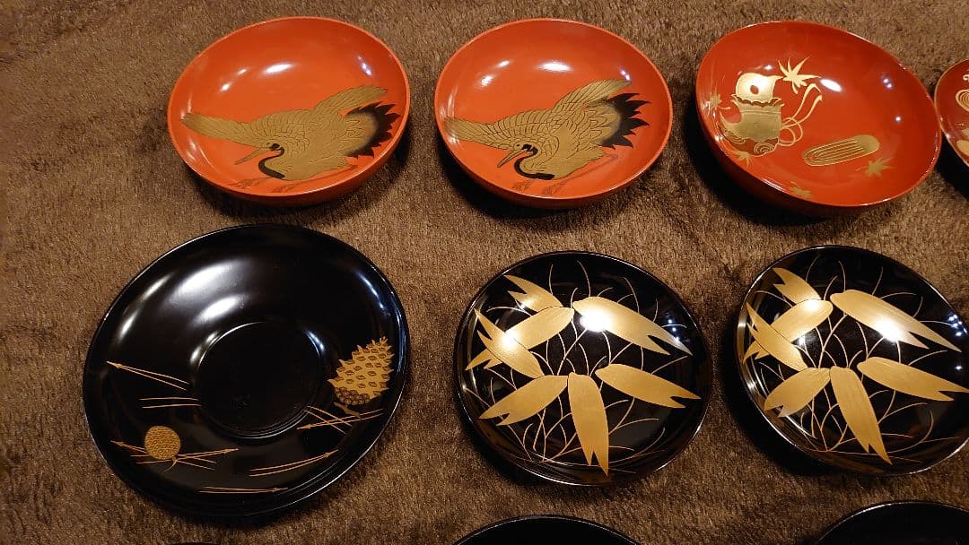 輪島塗　漆器　金蒔絵　蒔絵　蔵出し　１２客