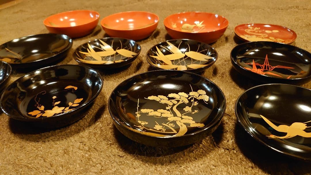 輪島塗　漆器　金蒔絵　蒔絵　蔵出し　１２客