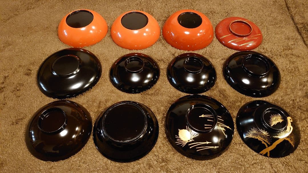 輪島塗　漆器　金蒔絵　蒔絵　蔵出し　１２客