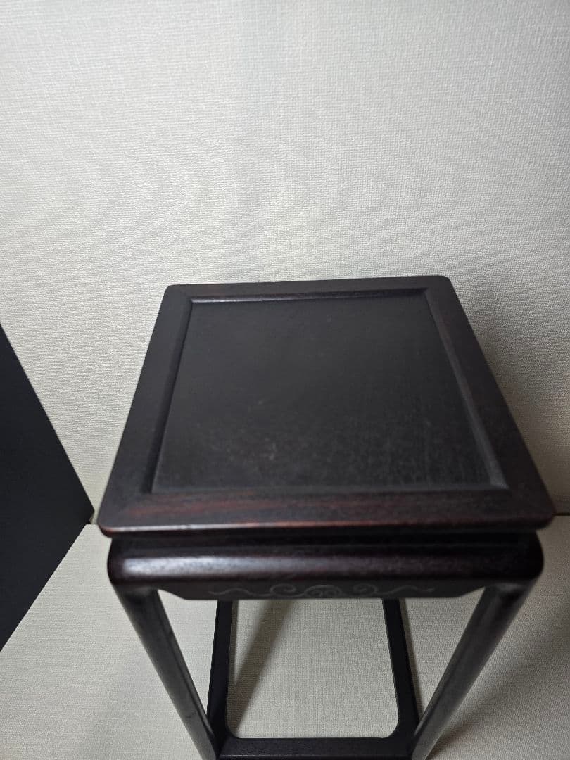 時代物 唐物 唐木 銀象嵌唐草付 花台　紫檀 華道具　飾り棚　茶道具　骨董品