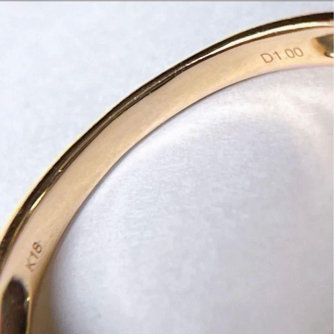 【4234】 K18PG 天然ダイヤモンド 1.00ct 11.5〜12号 鑑別