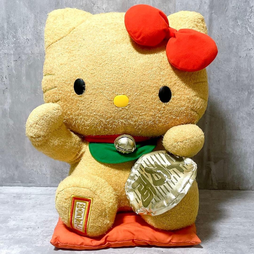 希少 サンリオ ハローキティ 招き猫 特大ぬいぐるみ 2007 はろうきてぃ