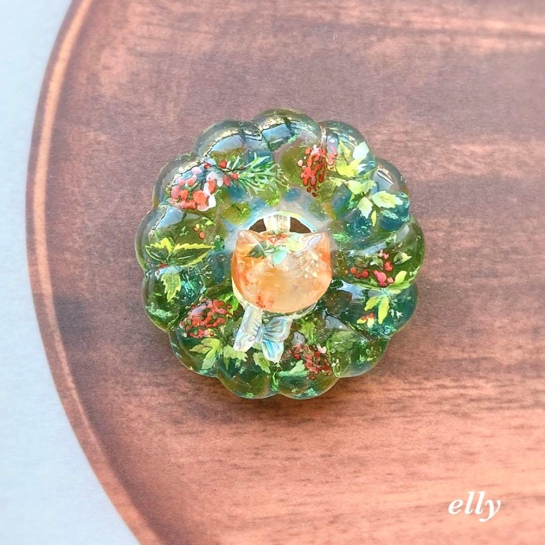 【sawasawa様】1569.天然石　琉球ガラス　雪の結晶　とびつき猫　レジン