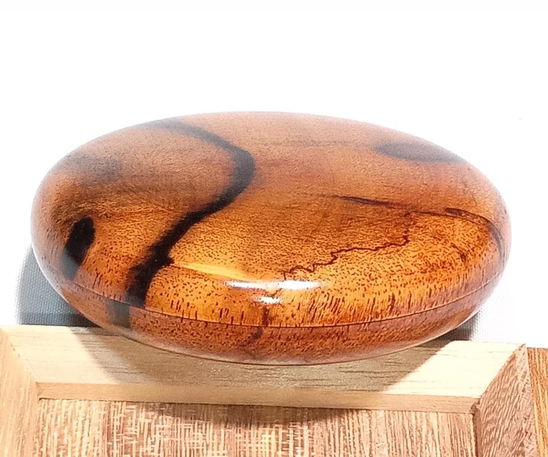 茶道具　木地師小谷宗隆作　摺漆塗黒柿丸香合　超美品！！