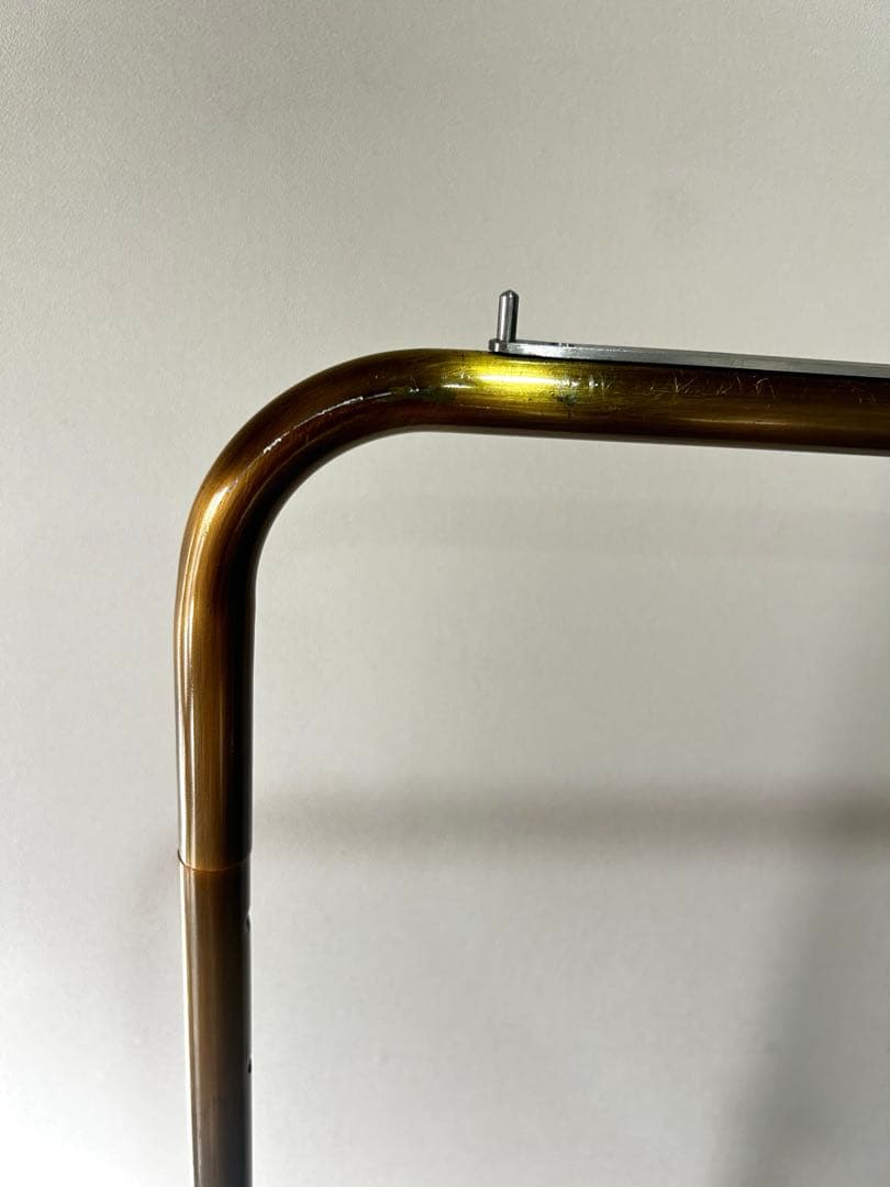 【美品】 ハンガーラック 90cm 丸パイプ アンティークゴールド 真鍮