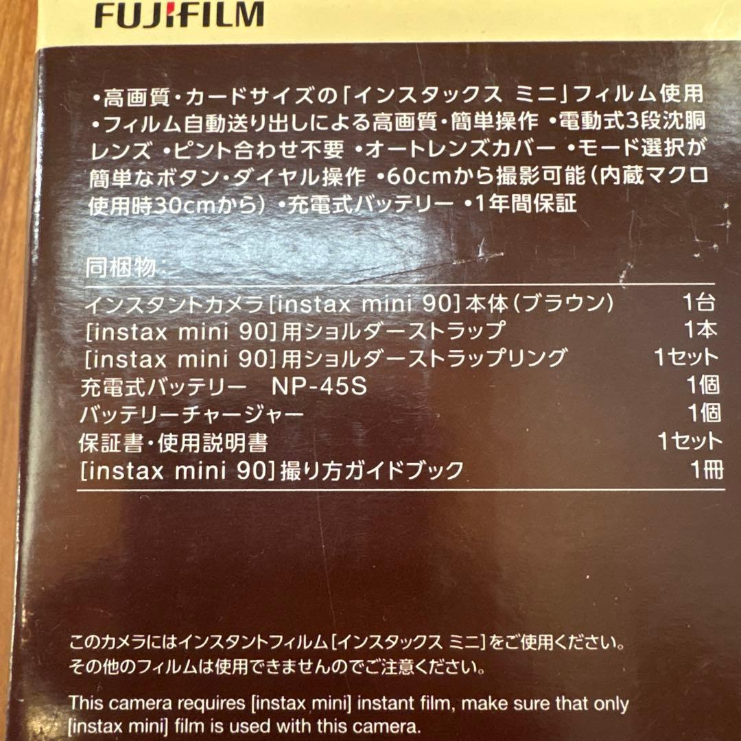 チェキ FUJIFILM instax mini 90 ネオクラシック ブラウン