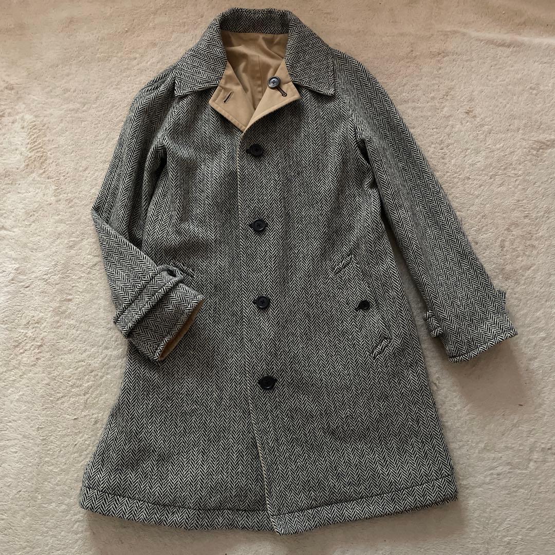 【極美品】ラルフローレン ヘリンボーン リバーシブル ウール ロングコート
