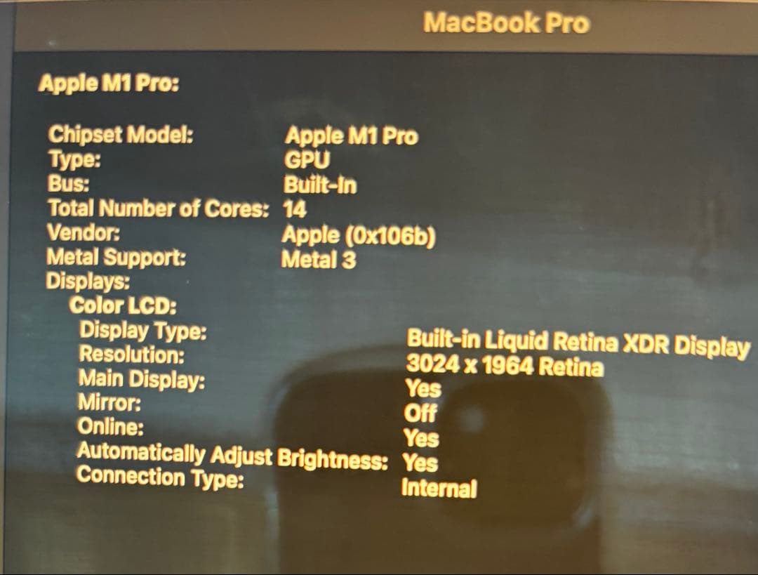 美品 Macbook Pro M1 2021 16GB 14inch 512GB