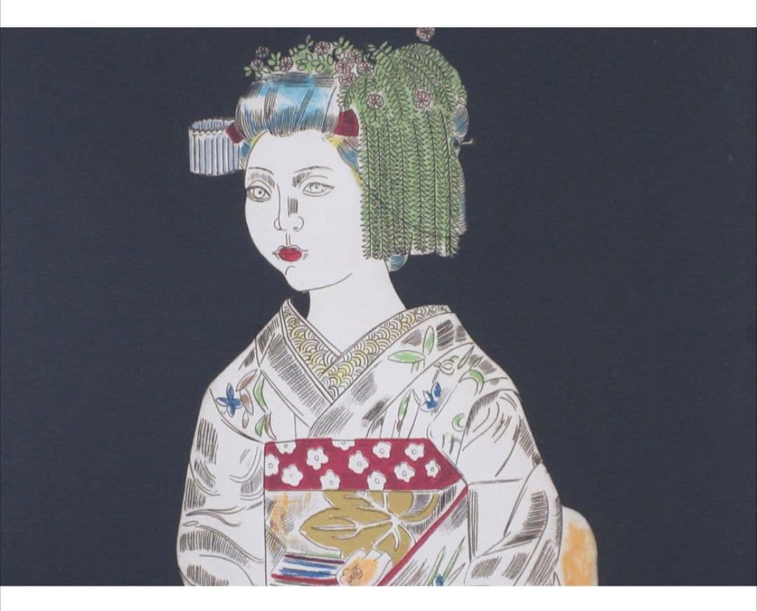 【美品】小松均『腰かける舞妓』《リトグラフ》《100限定》