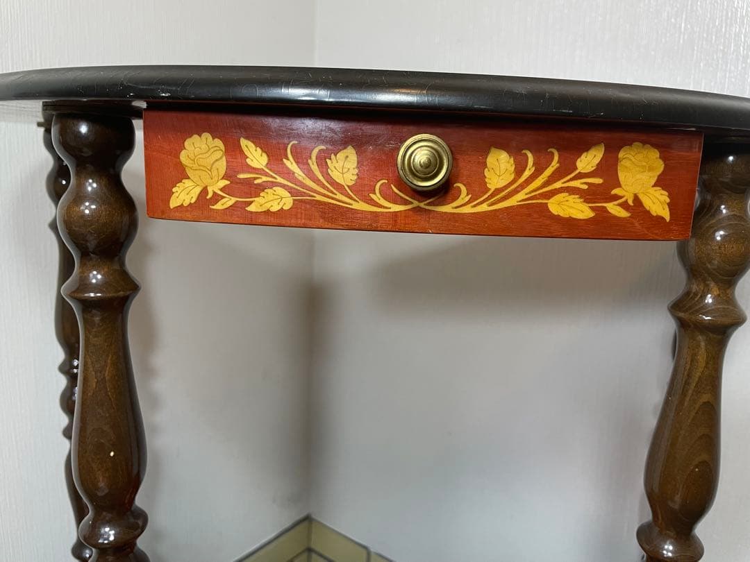 MADE in ITALY イタリア製 コンソール サイドテーブル 飾り棚 半月