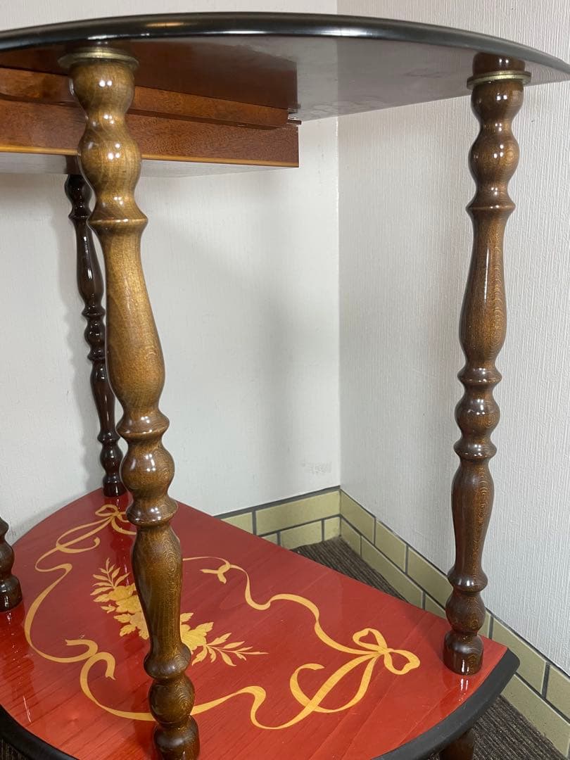 MADE in ITALY イタリア製 コンソール サイドテーブル 飾り棚 半月