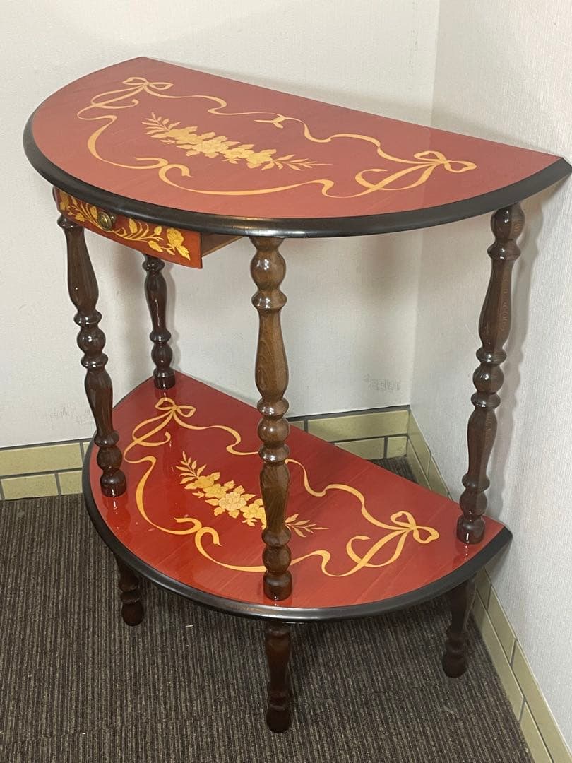 MADE in ITALY イタリア製 コンソール サイドテーブル 飾り棚 半月