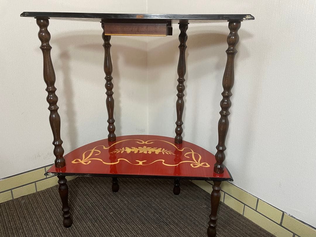 MADE in ITALY イタリア製 コンソール サイドテーブル 飾り棚 半月