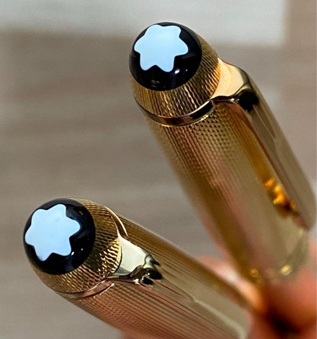 2本　美品 モンブラン ソリテール ゴールドプレート ボールペンとシャーペン