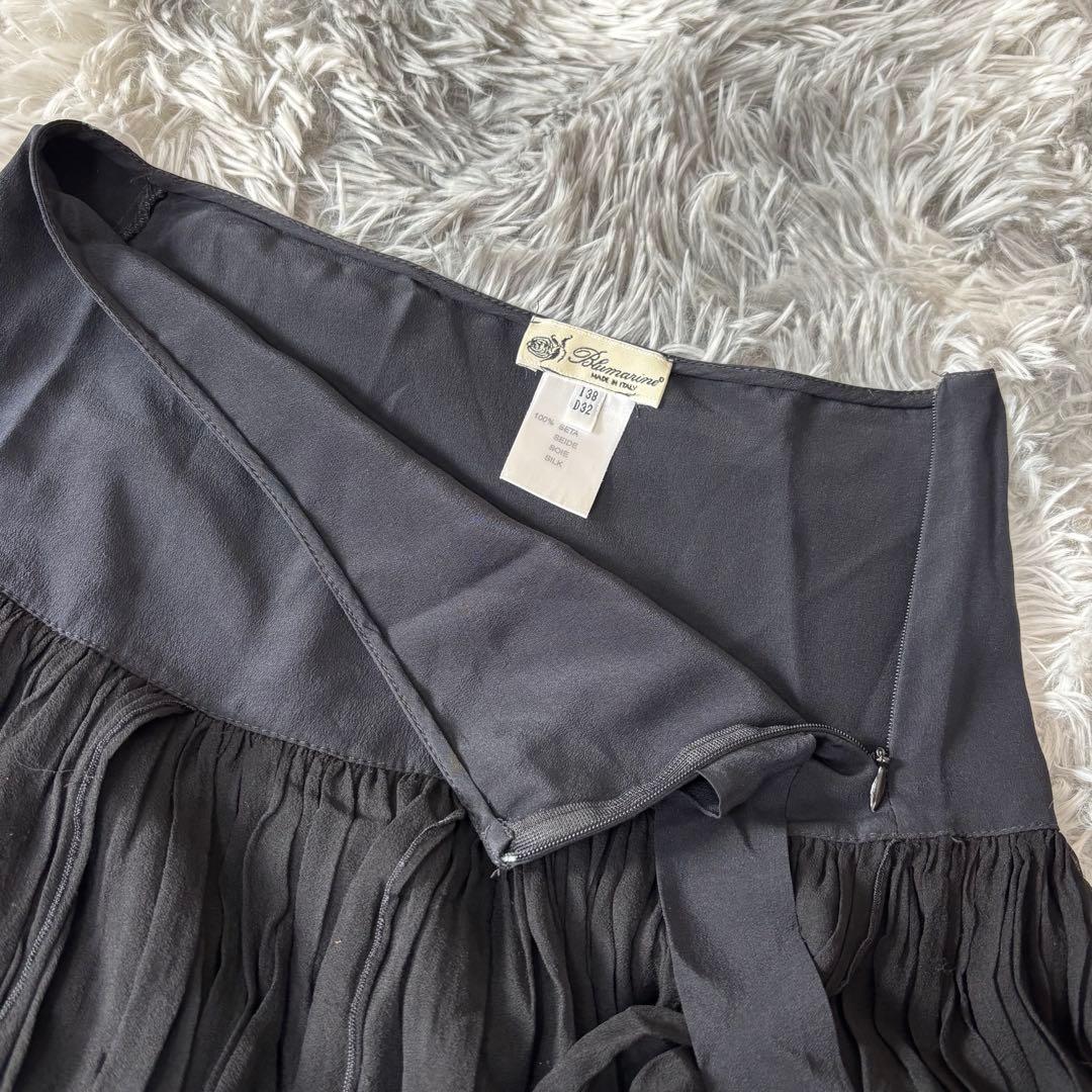 Blumarine ブルマリン シフォンスカート ブラック シルク イタリア