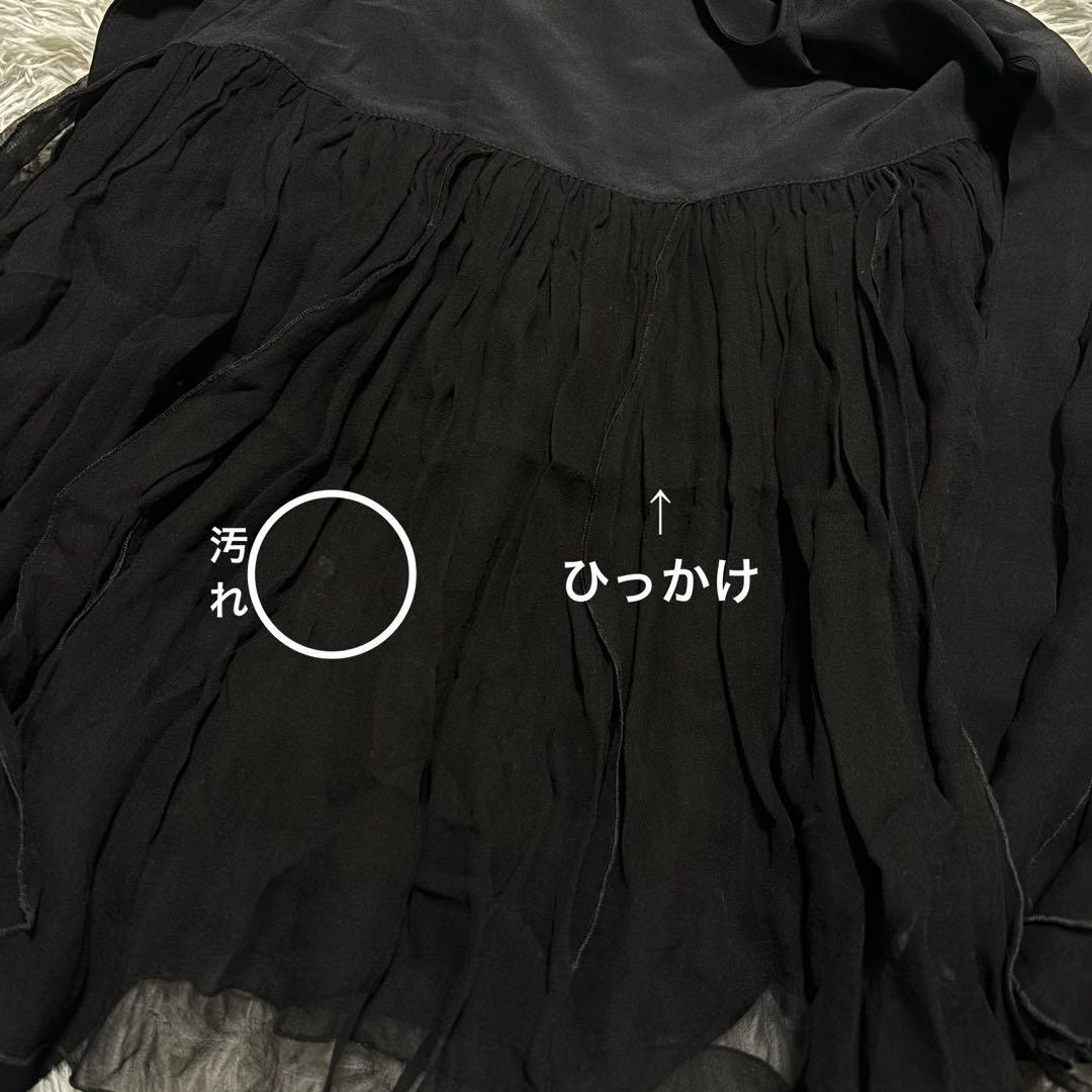 Blumarine ブルマリン シフォンスカート ブラック シルク イタリア