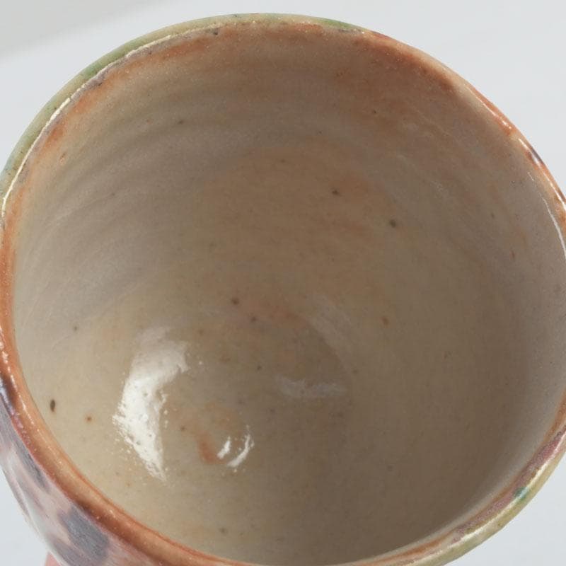 マサオ 煎茶道具　織部焼　煎茶碗　十客　陶印有　時代箱　V　9322