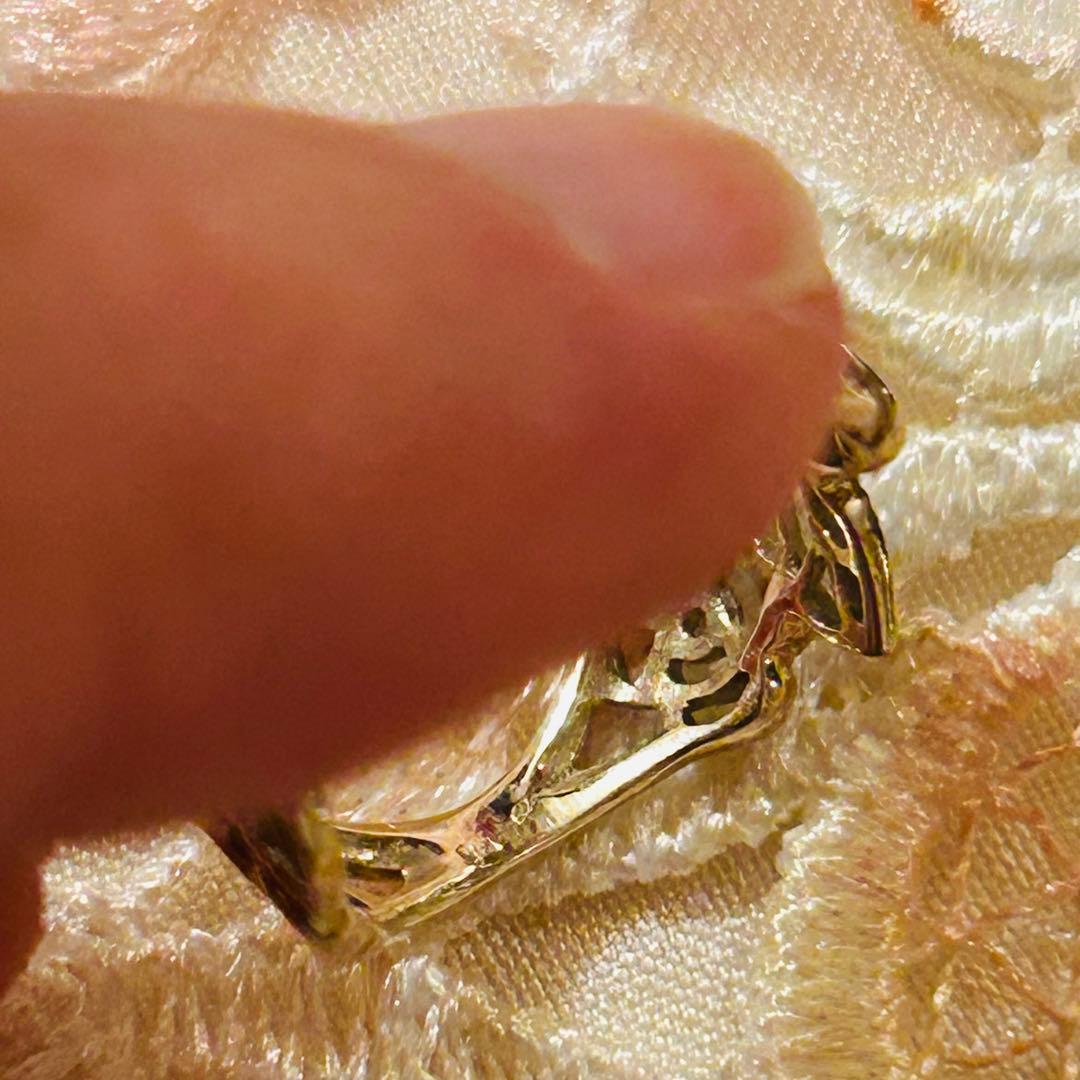 ピンキーリング　指輪　バラ　カメリア　椿