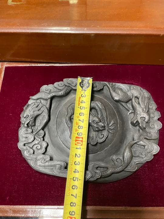 龍の硯　三龍硯　骨董品