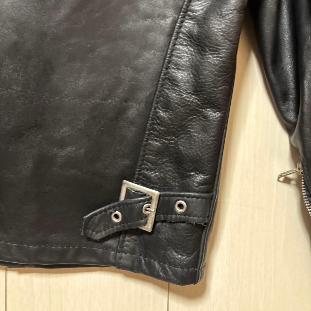 美品 SCHOOT ボアライナー付き レザー シングルライダース ブラック 34