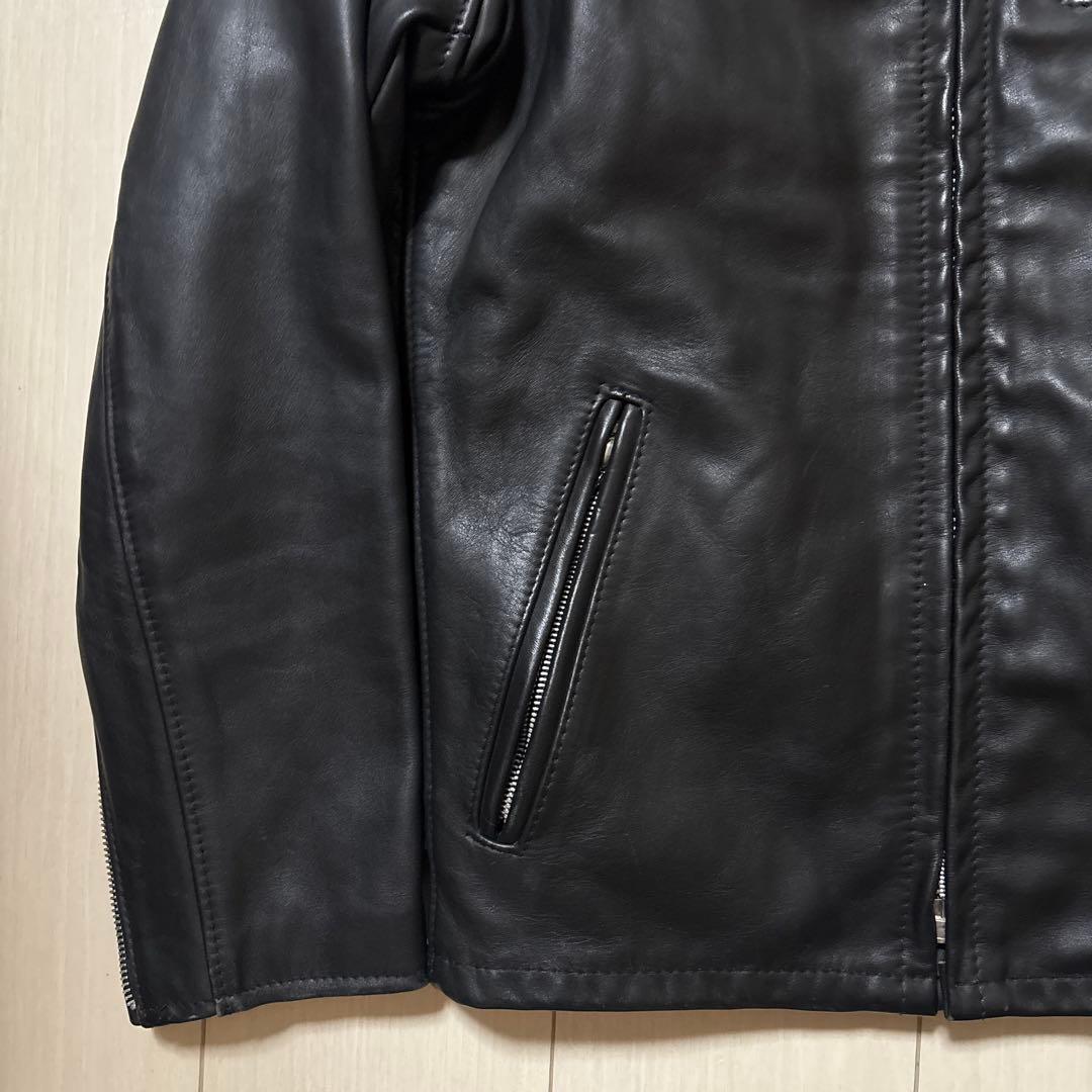 美品 SCHOOT ボアライナー付き レザー シングルライダース ブラック 34