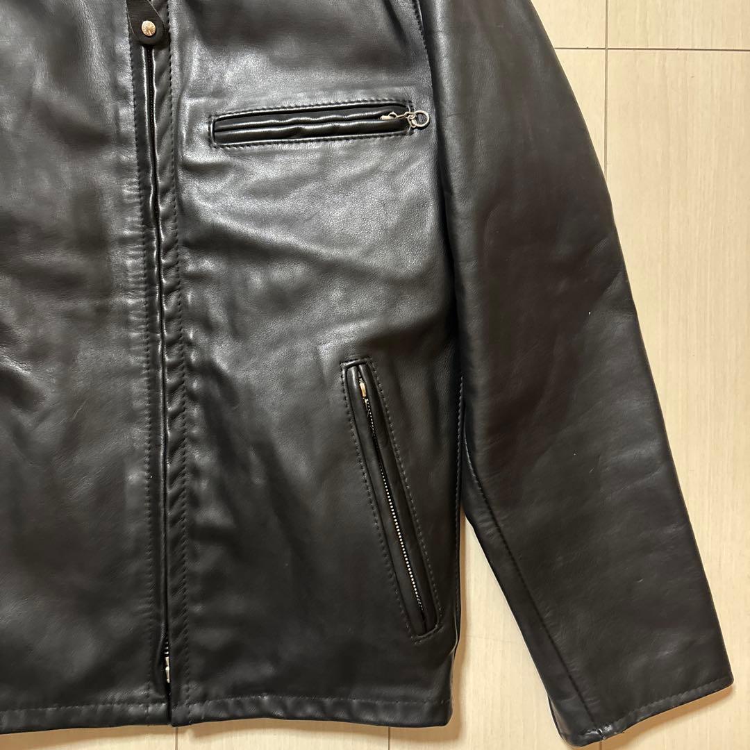 美品 SCHOOT ボアライナー付き レザー シングルライダース ブラック 34