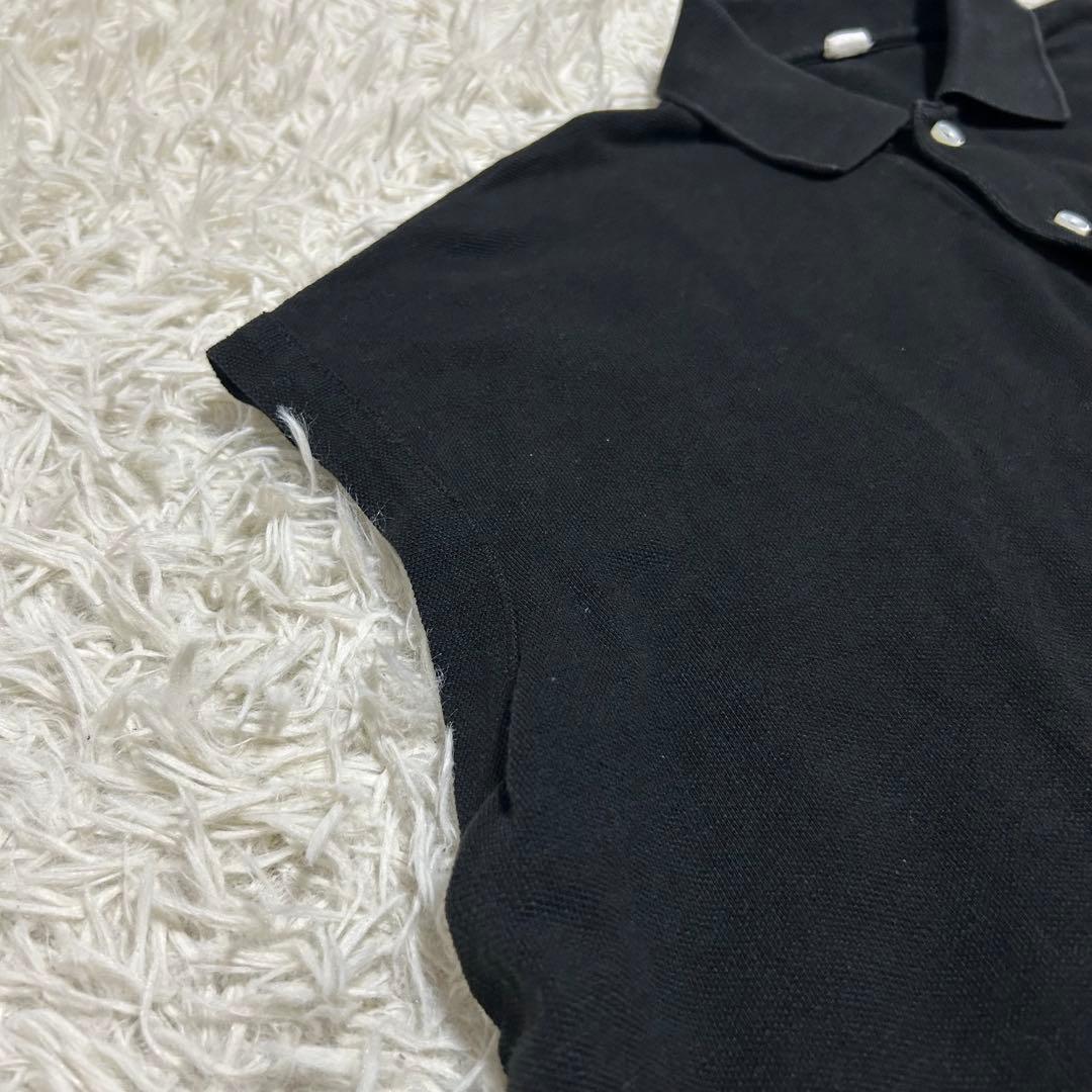 良品✨45R ジンバカノコの33色馬ポロ 刺繍 ポロシャツ ゆったり ブラック