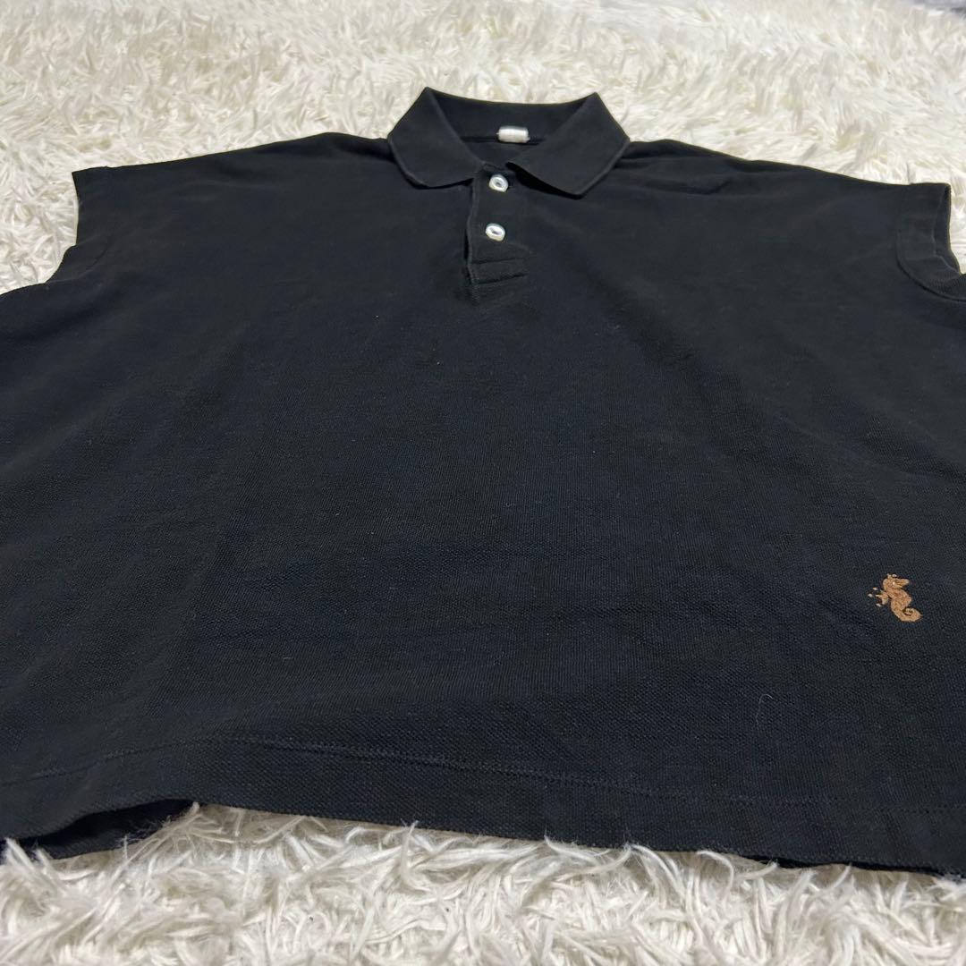 良品✨45R ジンバカノコの33色馬ポロ 刺繍 ポロシャツ ゆったり ブラック