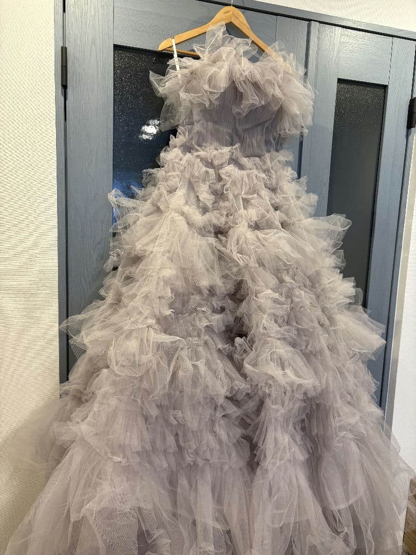 ドレスプロダクション 薄紫 フリルチュールドレス