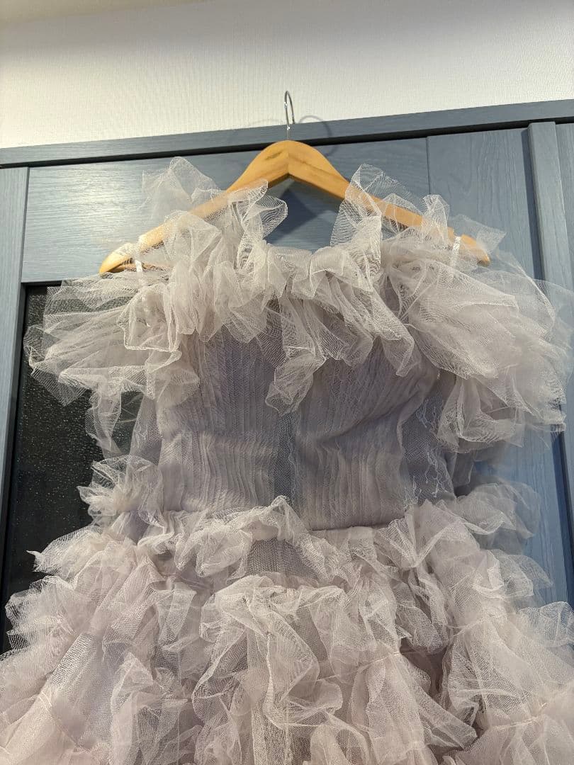 ドレスプロダクション 薄紫 フリルチュールドレス