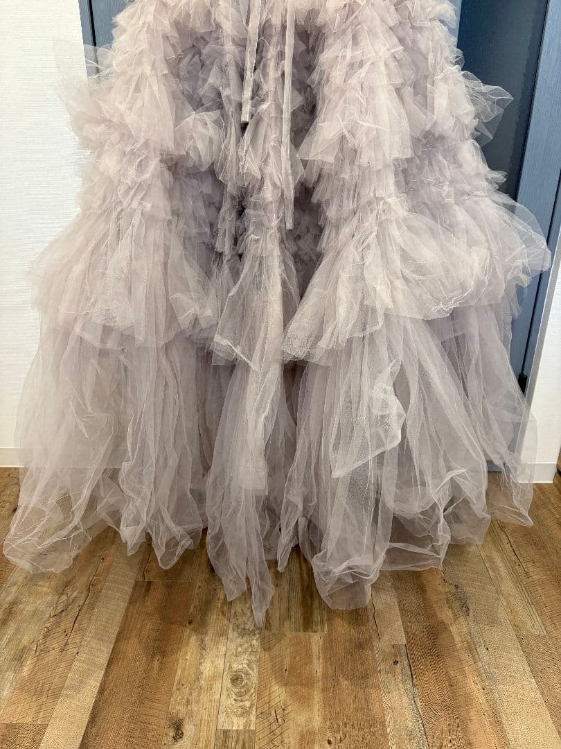 ドレスプロダクション 薄紫 フリルチュールドレス