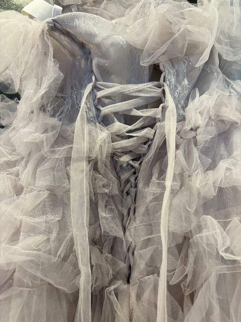 ドレスプロダクション 薄紫 フリルチュールドレス