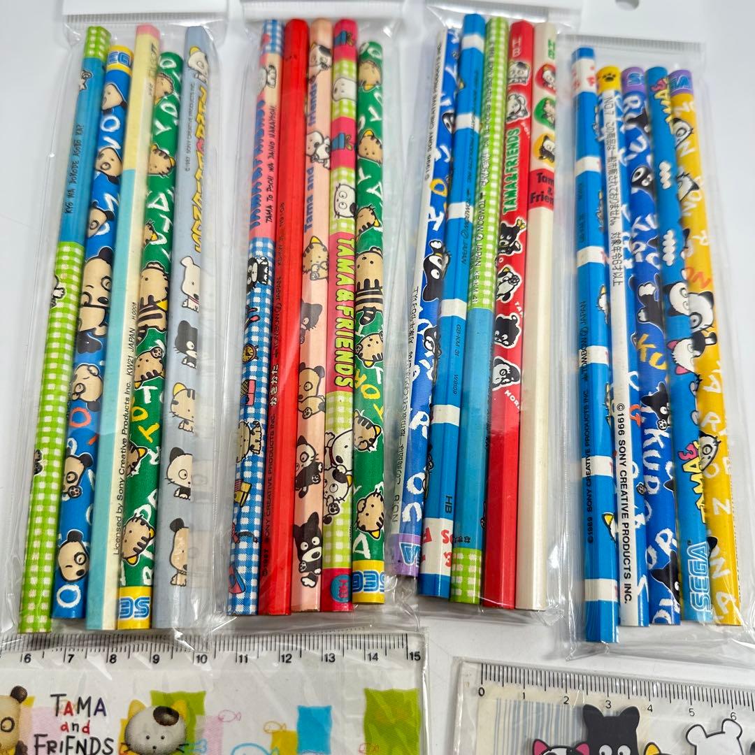 超希少　昭和レトロ　タマアンドフレンズ 定規　鉛筆　セット　まとめ売り