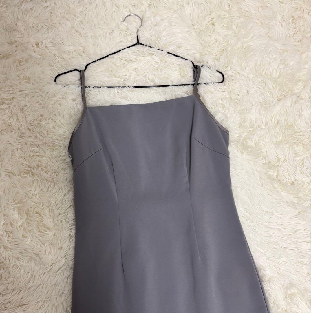 Leja グレー フリル付きパーティードレス　Ｓサイズ