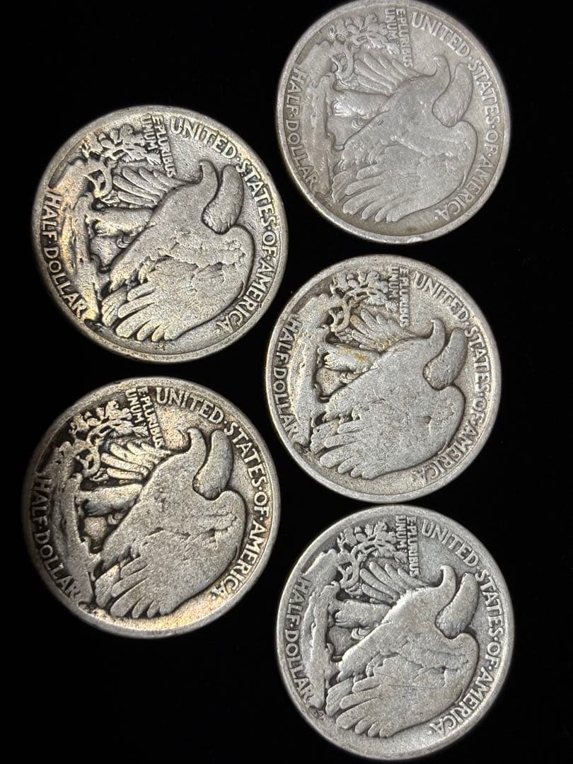 ウォーキングリバティ銀貨状態揃え1942年5枚