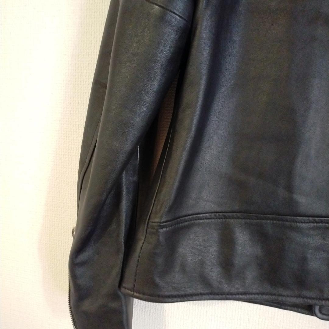美品　アーバンリサーチ　レザー　シングルライダース　ジャケット　L　黒